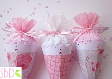 Matrimonio: Coni shabby porta riso/coriandoli - Wedding: shabby confetti holder cones