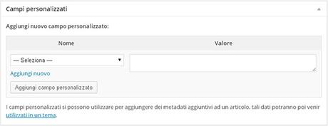 Personalizzare WordPress grazie ai custom fields