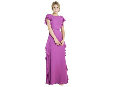 Elegant Sheath/Column Jewel Short Sleeve Beading Criss Cross Ruffles Floorlength Chiffon Satin Evening Dresses