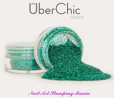 St Patric's Day Manicure With UberChic Beauty Glitter Dust Swatches And Review
