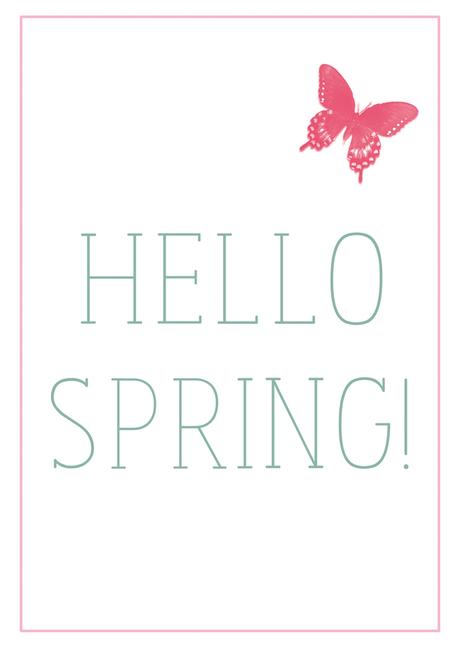 Hello Spring2 - free printable illustration-poster-card - design by alex b