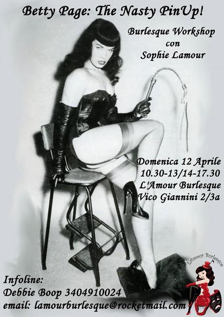 Stage di burlesque dedicato a Bettie Page con Sophie Lamour