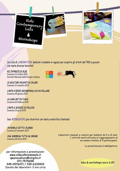 volantino attività con famiglie domenica 2014-15 Una sorpresa tutta da creare: laboratorio d’arte per bambini a Recanati (Mc)