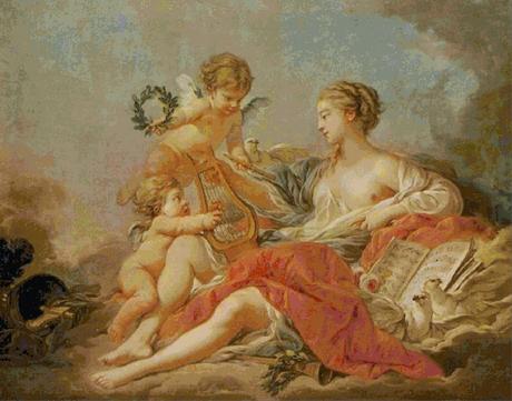 Schemi per il punto croce: Allegoria della musica - François Boucher -