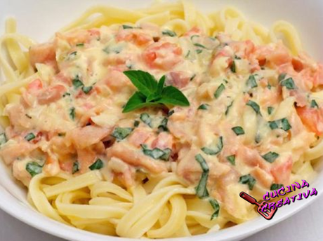 Pasta con salmone e aneto