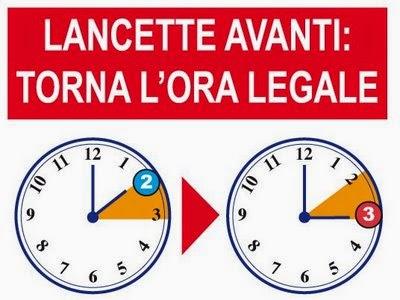 Lancette avanti di un'ora, torna l'ora legale.