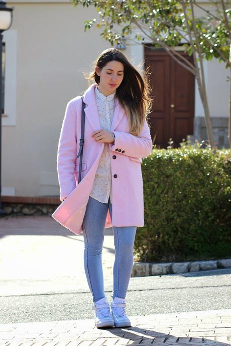 Fluffy pink coat