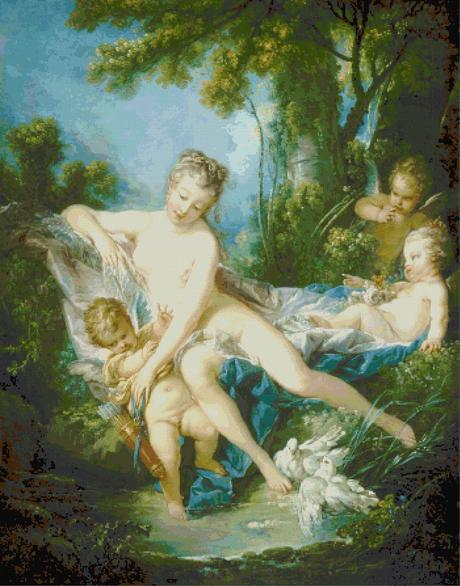 Schemi per il punto croce: Venere consola Amore - François Boucher -