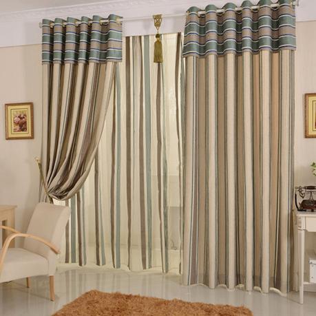 Mediterranean Striped Style Bedroom or Porch Curtains