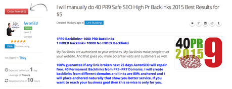 Dove comprare 40 backlink da siti con PR9 a 5 dollari