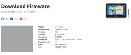 note 10.1 3g n8000 kitkat italia