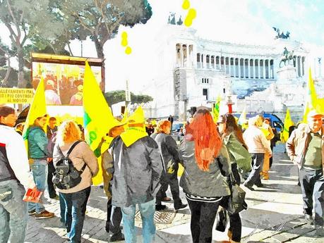 Mobilitazione allevatori Coldiretti in piazza a Roma