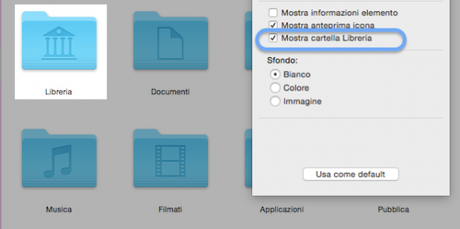 OS X Yosemite: Come accadere alla cartella Libreria