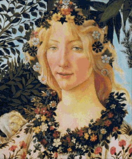 Schema per il punto croce: Flora - particolare della Primavera del Botticelli -
