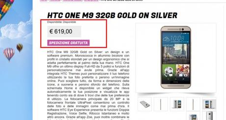 HTC One M9 32GB Gold on Silver   Gli Stockisti  Smartphone  cellulari  tablet  accessori telefonia  dual sim e tanto altro