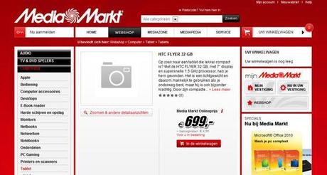 Media Markt HTC Flyer appare nel sito Mediaworld tedesco !
