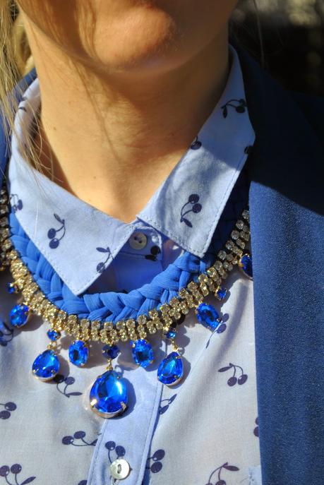 collana blu collana pietre blu majique outfit blu outfit giacca blu outfit camicia stampa ciliegie camicia pull&bears outfit stringate maschili mariafelicia magno colorblock by felym mariafelicia magno fashion blogger outfit giacca blu come abbinare il blu outfit borsa gialla outfit scarpe blu come abbinare il giallo abbinamenti giallo blu abbinamenti blu outfit aprile 2015 outfit  outfit primaverili casual outfit donna primaverili outfit casual donna spring outfits outfit blue how to wear blue blue blazer yellow bag fashion bloggers italy girl blonde hair blonde girls braids collana pietre blu majique fornarina massimiliano incas 