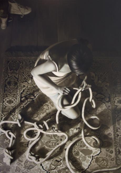 10-sursum corda, olio su tela,140x100, 2014