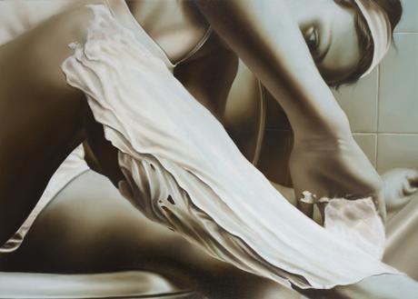 17-Giulia, depilazione, olio su tela, 50x70, 2004