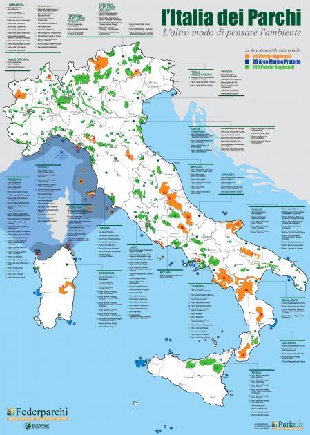 Mappa dei parchi italiani (agg. 2009)