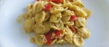 Orecchiette al sugarello e salsa di gamberi