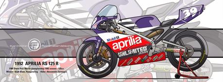 Motorcycle Art - Aprilia RS 125 R GP 1992 by Evan DeCiren