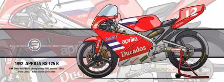 Motorcycle Art - Aprilia RS 125 R GP 1992 by Evan DeCiren