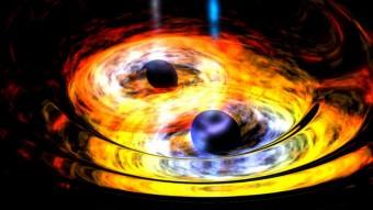 Rappresentazione artistica di una coppia di buchi neri interagenti. Crediti: NASA