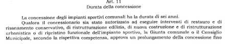 art.11 delib impianti sportivi 2001 a