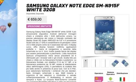 Samsung Galaxy Note Edge SM N915F White 32GB   Gli Stockisti Samsung Galaxy Note Edge Garanzia Italia a 659 euro da Glistockisti.it Smartphone  cellulari  tablet  accessori telefonia  dual sim e tanto altro