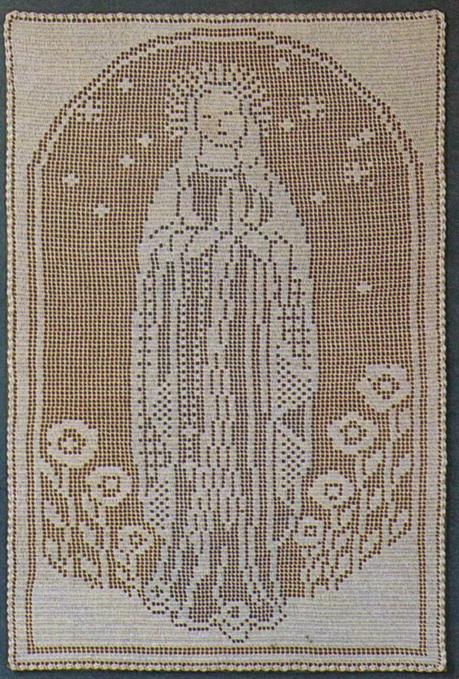 Schemi per il filet: Quadro della Madonna di Lourdes