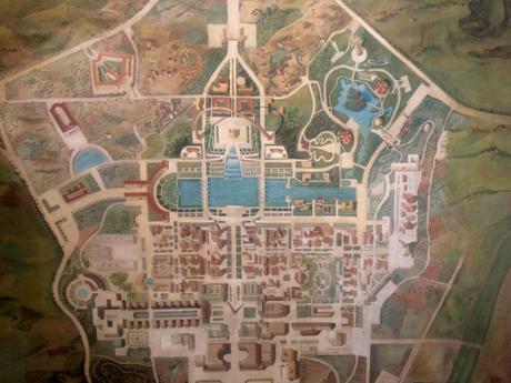 Una mappa esposta alla mostra all'Ara Pacis “Esposizione Universale Roma. Una città nuova dal fascismo agli anni ’60”