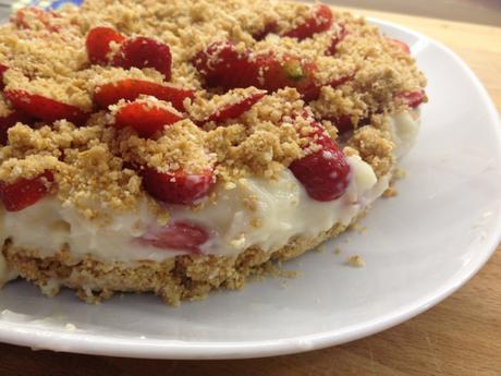 torta fredda fragole e crema