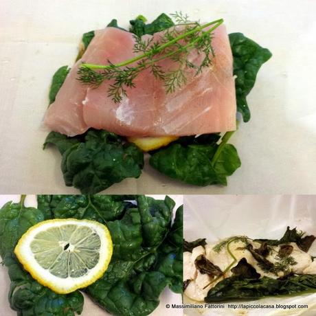 Come preparare dei fantastici cartocci monoporzione di pesce persico con spinaci, finocchietto e basilico