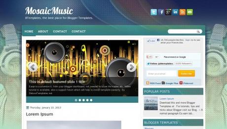 I migliori temi Blogger per creare un Blog dedicato alla Musica.