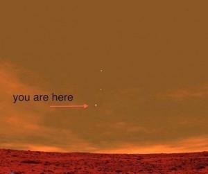 This is a picture from the Curiosity Rover on Mars showing Earth from the perspective of Mars. You are literally looking at your home from the perspective of another planet.