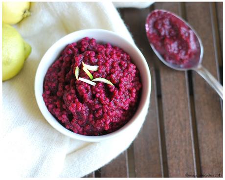 Cous cous la zero in salsa di barbabietola e tahina | Couscous low carb pasta with beetroot and tahini crem