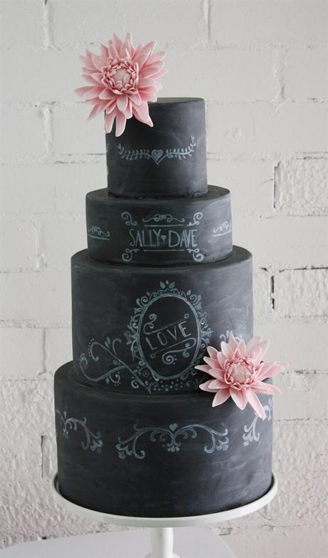 Chalkboard wedding cake