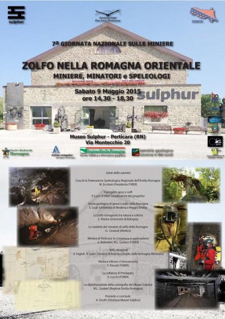 Ormai ci siamo: ZOLFO NELLA ROMAGNA ORIENTALE: Miniere, Minatori e Speleologi Locandina della manifestazione