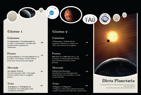 Il menu della dieta planetaria. Crediti: Caterina Boccato (infografica) e Sabrina Masiero (testo). Collaborazione con Serena Benatti, Riccardo Claudi e Roberto Silvotti 