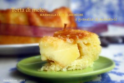 Torta di mele, marmellata di albicocche e granella di mandorle...