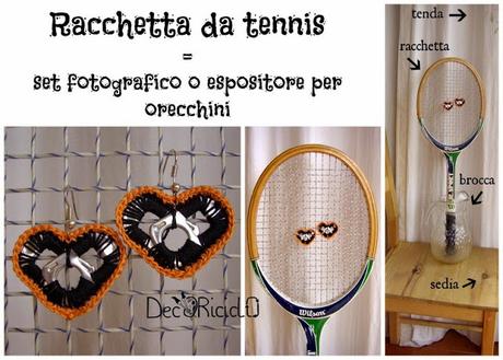 Vecchia Racchetta da Tennis = Set Fotografico o Espositore per Orecchini