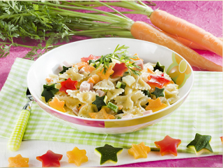 Farfalle arcobaleno di verdure