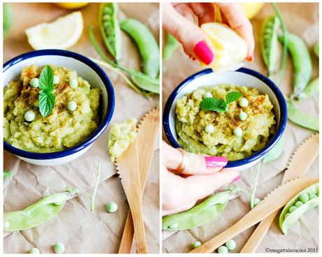 Hummus zerosprechi di piselli | No waste pea hummus