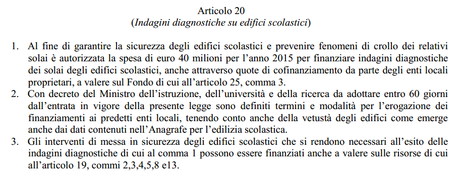 6cb9f9b1 5c80 45cd b2af de7baefb34f3 DDL La Buona Scuola: 40 mln di euro da investire nella sicurezza delledilizia scolastica