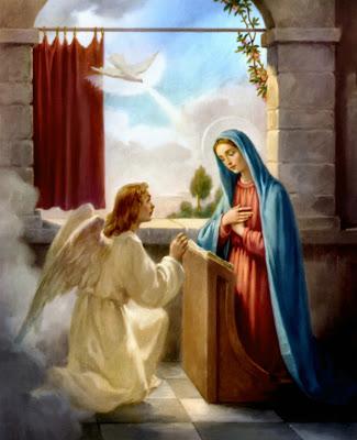 Schema per il punto croce: L'Annunciazione dell'Angelo a Maria