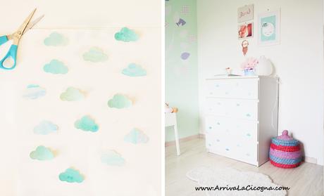 DIY: Rinnovare una cassettiera Ikea Malm con tante nuvolette