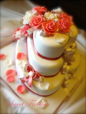 Torta cuore e rose!!! Un matrimonio in rosa!!