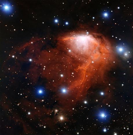 La nebulosa nota come RCW 34 fotografata dallo strumento using the FORS del Very Large Telescope in Cile. Crediti: ESO