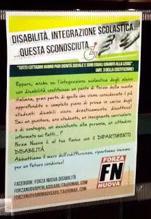 PAVIA. Il programma di sensibilizzazione alla disabilità avviato da Forza Nuova sul territorio